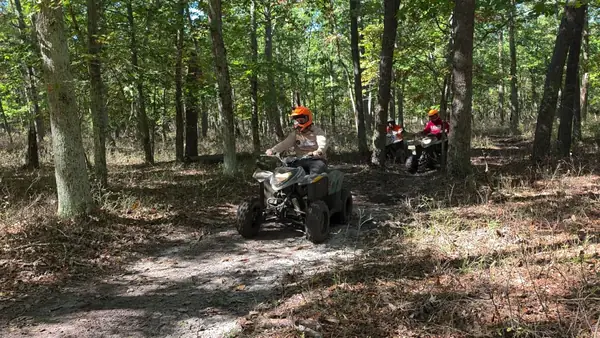 Guided ATV tour through the forest at Field of Dreams, Millville, NJ